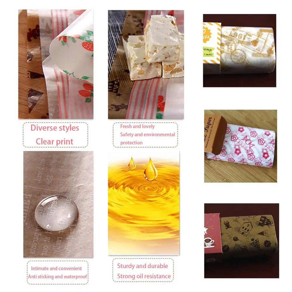 Полезная вощеная бумага 50 шт./лот пищевая смазка пищевые обертки оберточная для