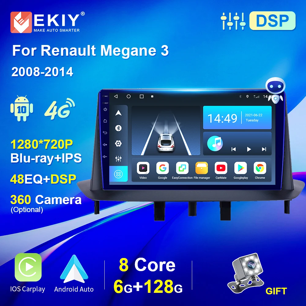 

For Renault Megane 3 2008-2014 2din Car Radio Stereo Audio Multimedia Video Player Navigation GPS Android Auto Carplay Autoradio
