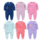 Kavkas2021 детская одежда для девочек с длинными рукавами и круглым вырезом зимняя бархатная Пижама для новорожденных от 0 до 24 месяцев детская одежда roupa de bebe