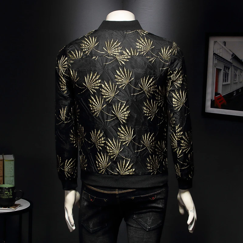 

Men Jacket Bomber 2020 Autumn Casual Jacket Coat Flower Slim Fit Pattern Bomber Jacket Men 6xl Chaqueta Hombre Jaqueta Masculino
