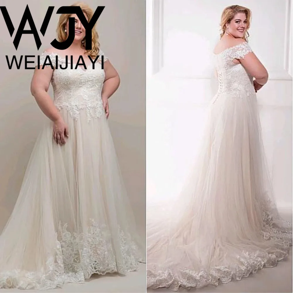 

Simple Style V Neck Short Sleeve Tulle Sexy Bridal Wedding Dress Lace Long Skirt Sweep Train Vestido De Novia Robe De Mariee