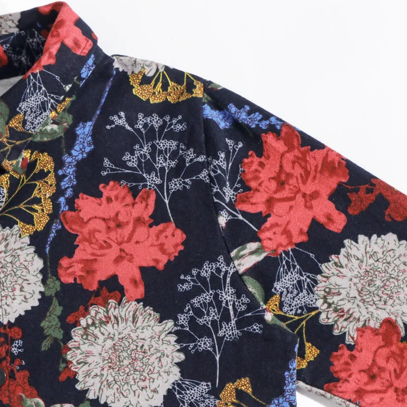 Детские рубашки на весну и осень с цветочным принтом хлопковые начесом длинным