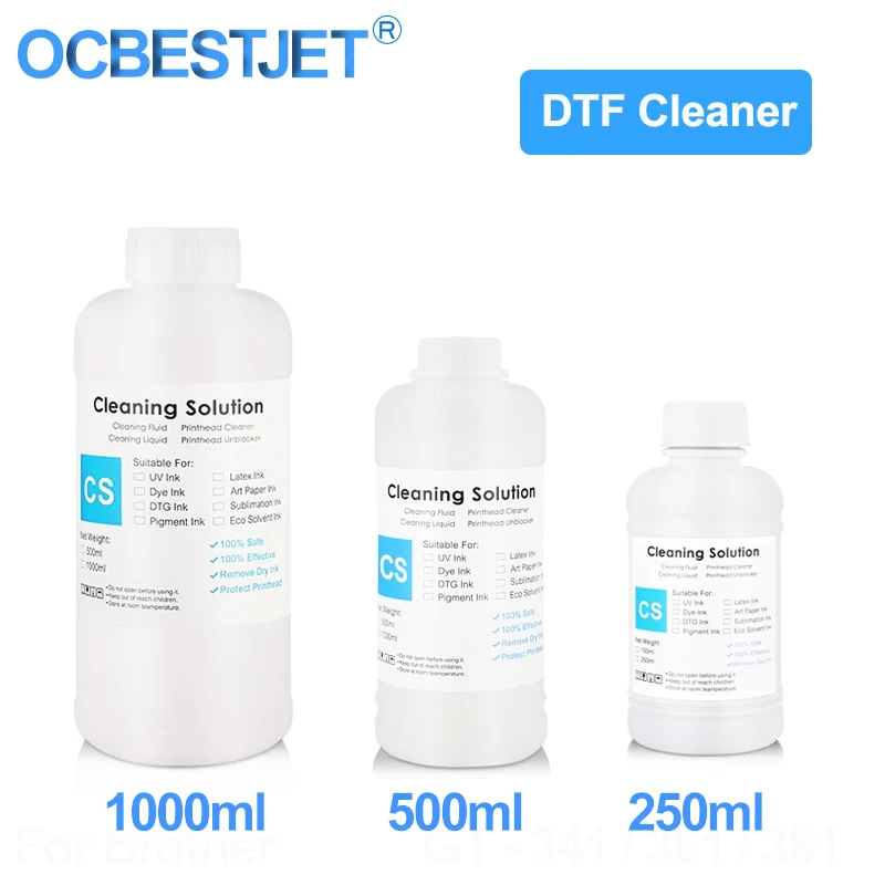 DTF Ink  Cleaner Cleaning Solution Liquid For DTF (Direct Transfer Film) Printer Printhead Tube Cleaning  (3 Capacity Options)