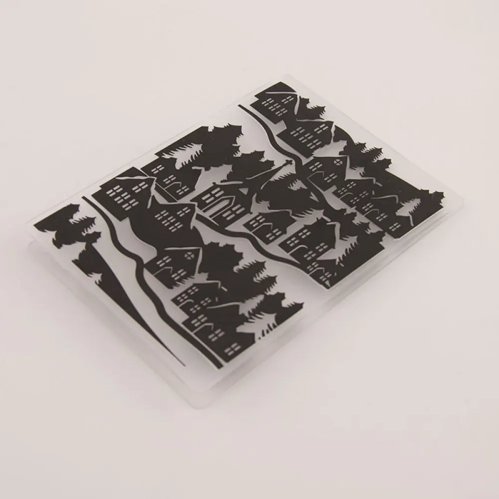 Пластиковая папка с тиснением домик замок Рождественская елка Скрапбукинг