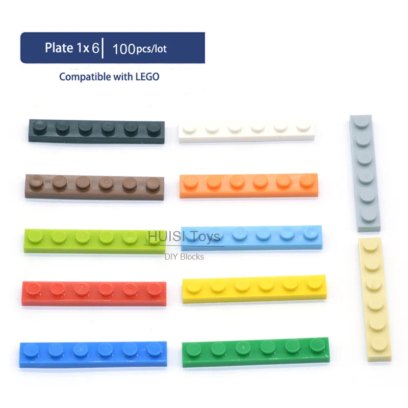 Детские обучающие игрушки 1x6 Короткие пластиковые кирпичи детали совместимые с