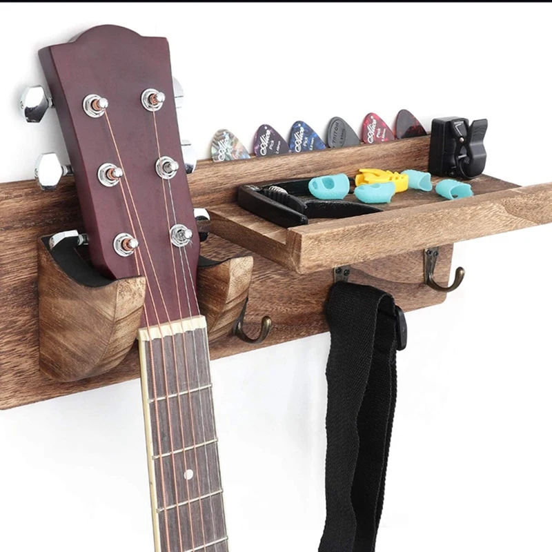 

Guitar Wall Hanger Guitar Hanger Wall Mount with Pick Holder and 3 Hook