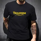 Забавная Мужская хлопковая футболка большого размера, Классическая мотоциклетная футболка TRIUMPH, хорошее качество, футболки, новые летние мужские футболки