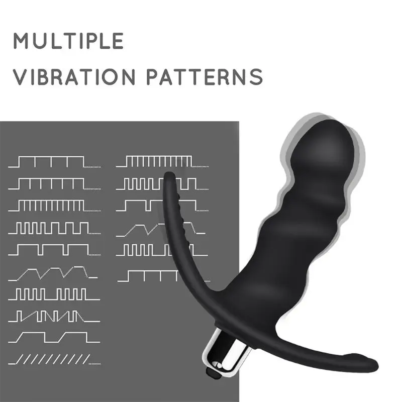 Silicone Prostate Massager Butt Plug Masturbation 16 Frequency Vibrator Sex Toy for Men Beginner |