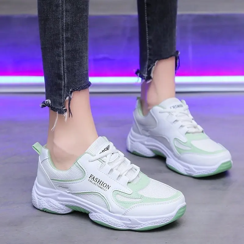 

Sneakers Women Summer New Style Korean Sports Casual Shoes Breathable Casual Shoes Thick-soled Running Shoes