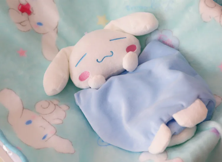 Kawaii Cinnamoroll плюшевое одеяло с большими ушами, Набивная игрушка собака, милая кукла, сохраняющая тепло зимой для малышей, детей, рождественские подарки
