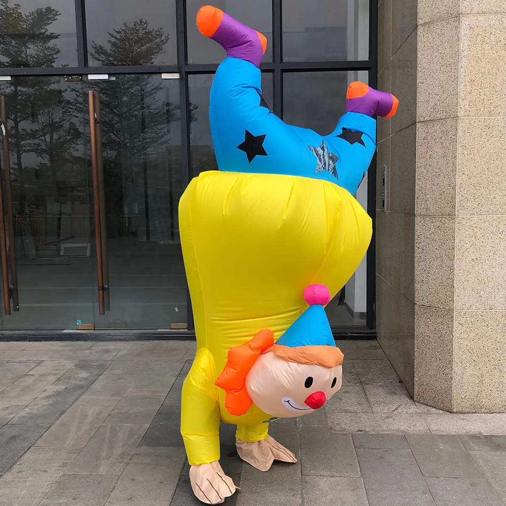 

Handstand clown Inflatable costume adult creative performance props cosplay fancy dress joker carnival party easter costumes