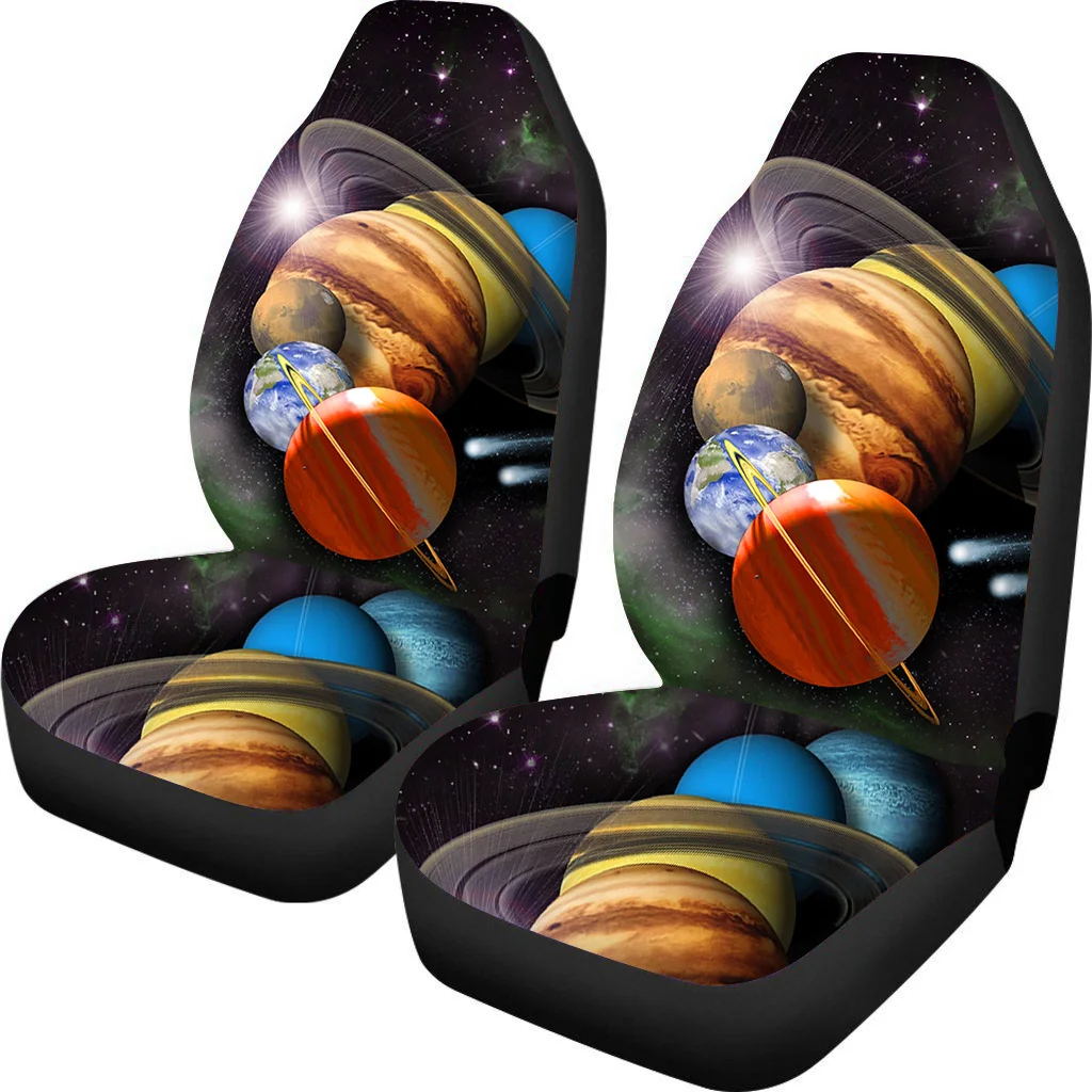 

PinUp Angel Planet Printed Easy to Install Car Front Seat Covers Soft Vehicle Seat Cushions Durable Auto Interior Protector Hot