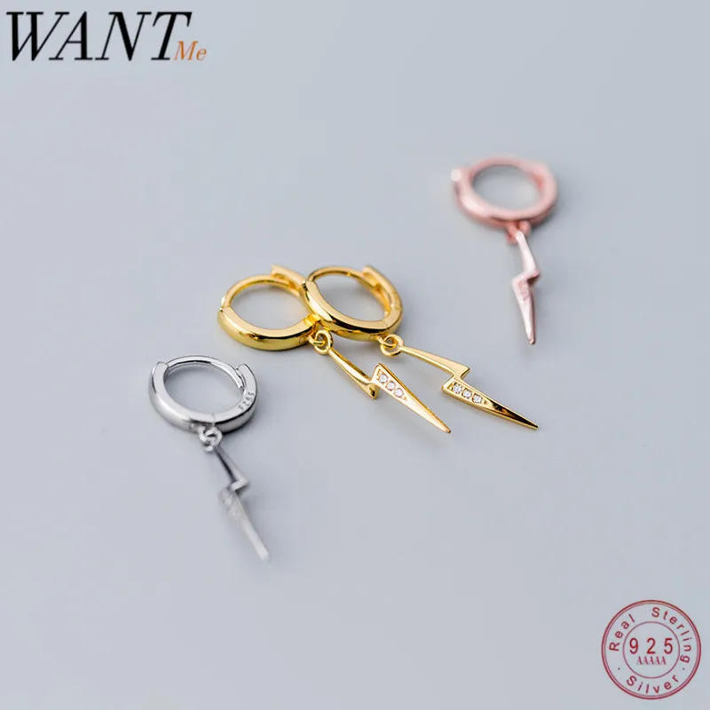 Женские серьги гвоздики WANTME длинные готические из 100% стерлингового серебра 925