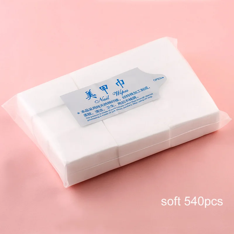 soft 540pcs 180 шт, хлопок, для снятия лака, безворсовые салфетки, очиститель, бумажный коврик, ручная салфетка, лак для ногтей, инструменты для чистки маникюра - Цвет: soft 540pcs