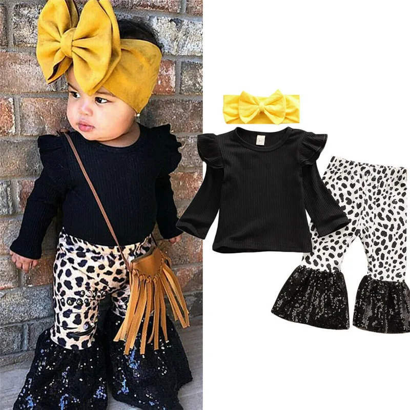 Комплект из 3 предметов модный осенний топ с длинными рукавами для маленьких