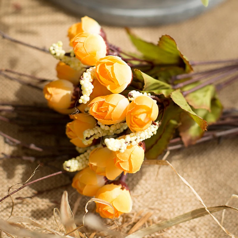 15 голов/Букет Искусственный цветок искусственный бутон Свадебная вечеринка