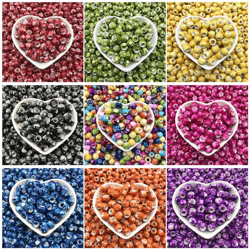 30 шт./лот круглые бусины с большим отверстием 12 мм для изготовления ювелирных