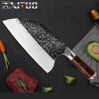 xituo kitchen knife chef knife handmade high carbon steel forged butcher knife meat cleaver slicing utility butcher knife