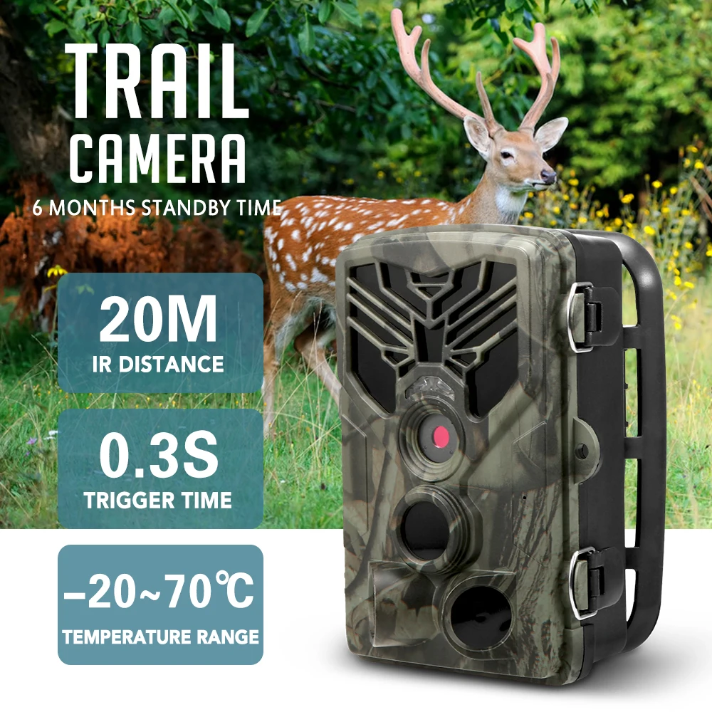 16MP 1080P Trail Camera Hunting Outdoor Wildlife Scouting with PIR Sensor Infrared Night Vision 0.3s Fast Trigger | Спорт и