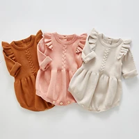 6 12 18 24m newborn baby girl boy bodysuit cotton knitted solid sweater romper infant winter outfit fashion girl summer clothes