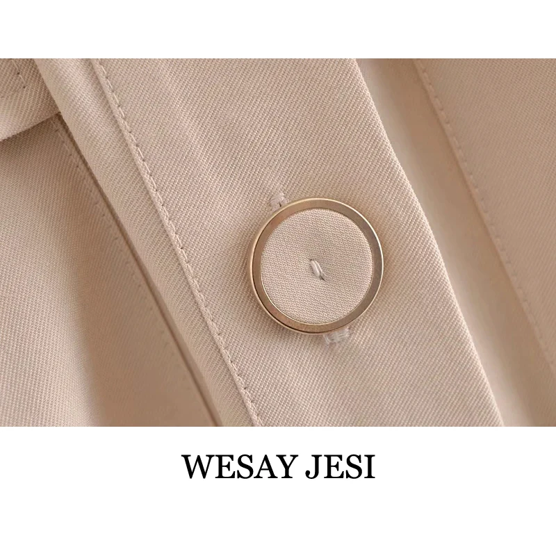 

WESAY JESI Za Women Suit 2021 Fashion Belt Pocket Vest Jacket Trousers Retro Sleeveless Button Round Neck Vest Zipper Trousers