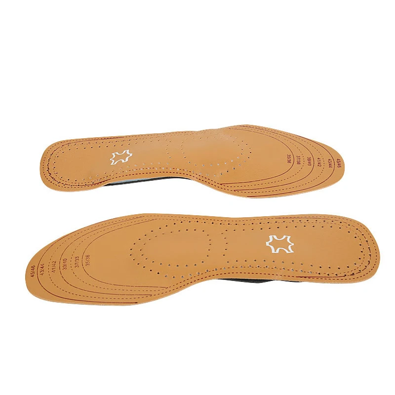 Стельки из натуральной кожи с поддержкой свода стопы дышащие удобные вставки для