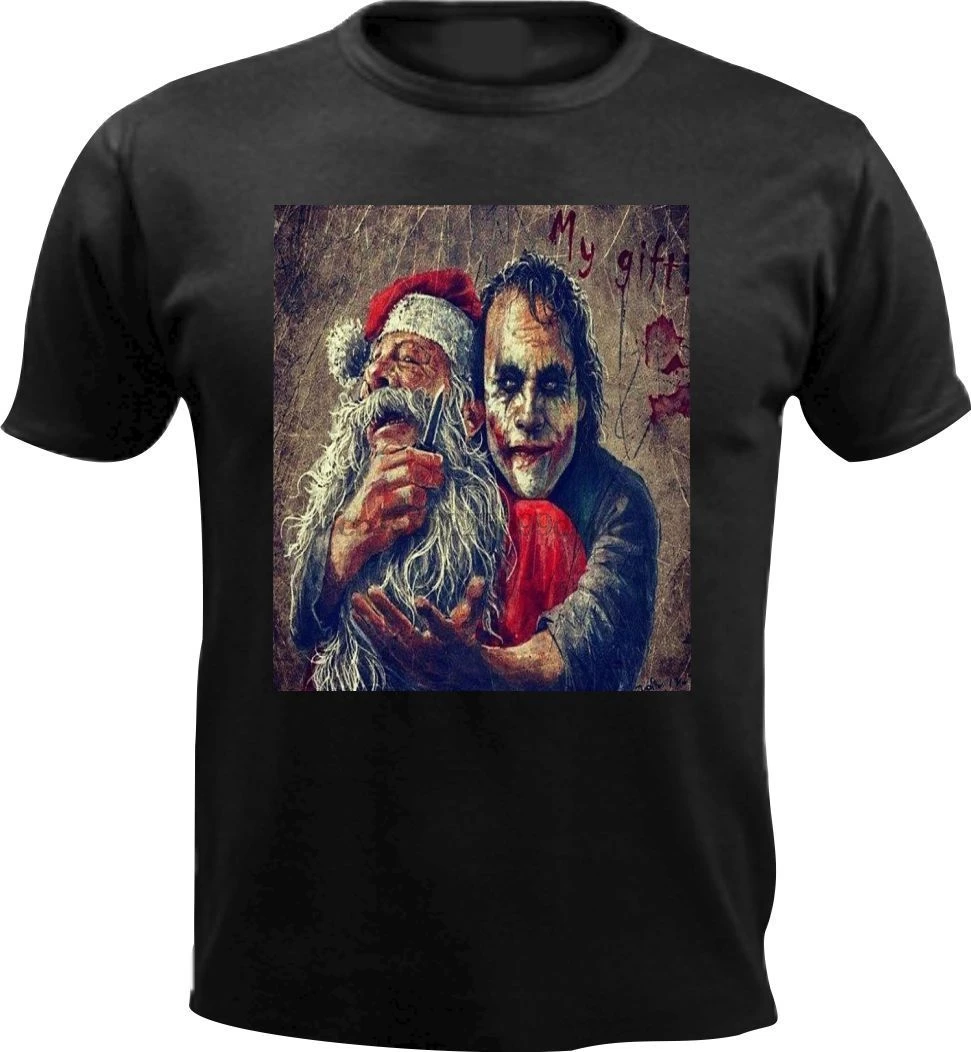 

My Gift Merry Christmas Santa Joker Scary Men T Shirt Gift Christmas Present T-Shirt Men Funny Tee Shirts Short Sleeve