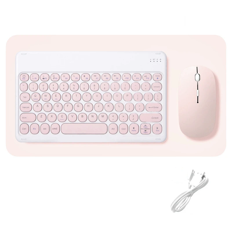 wireless keyboard and mouse combos set round bluetooth hebrew spanish french korean for ios ipad android windows phone tablet free global shipping