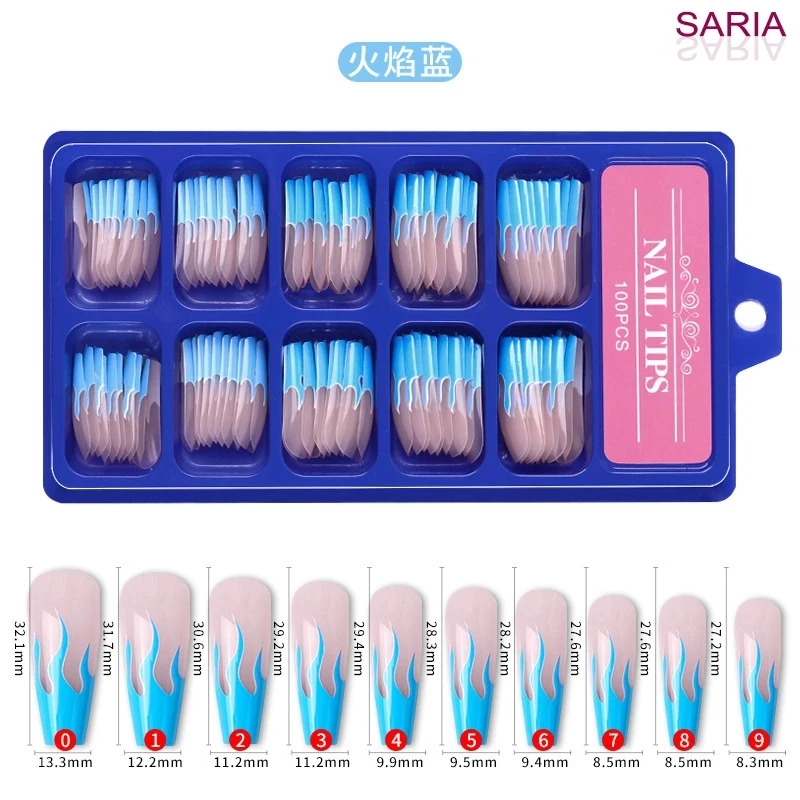100 шт. тонких предметов для дизайна ногтей в форме лестницы миндаль с длинным