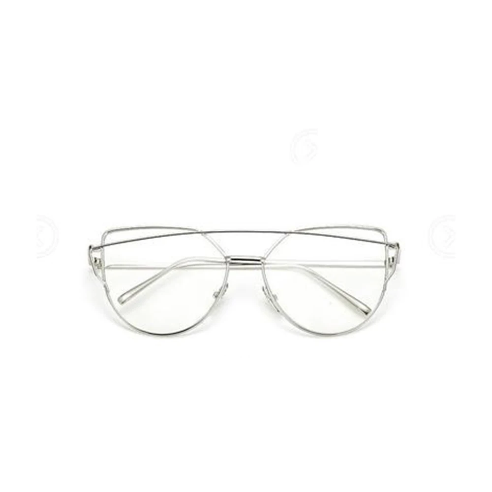 

2021cat Eye Sunglasses Women Vintage Metal Reflective Glasses Brand Designer For Women Mirror Retro Oculos De Sol Gafas