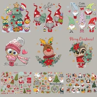 small size christmas patch diy heat transfer tops appliqued vinyl iron on patches heat print for shirt socks hat stickers