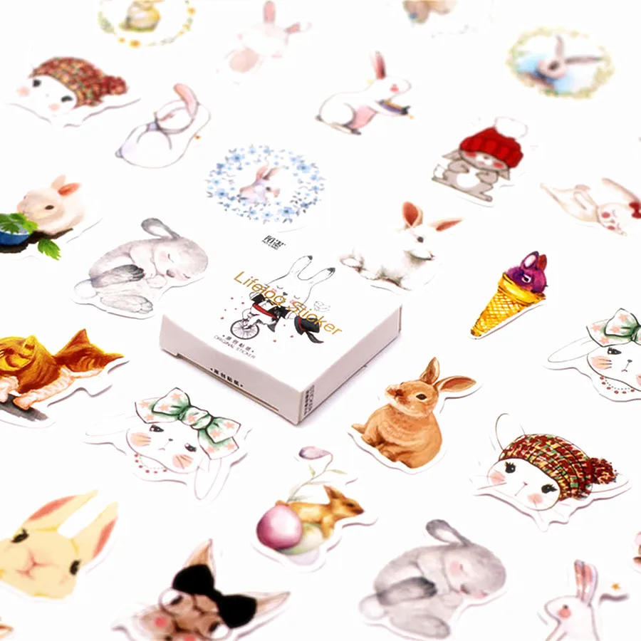 Новинка 2020 милый хулиганский кролик Классические кавайные стикеры граффити для