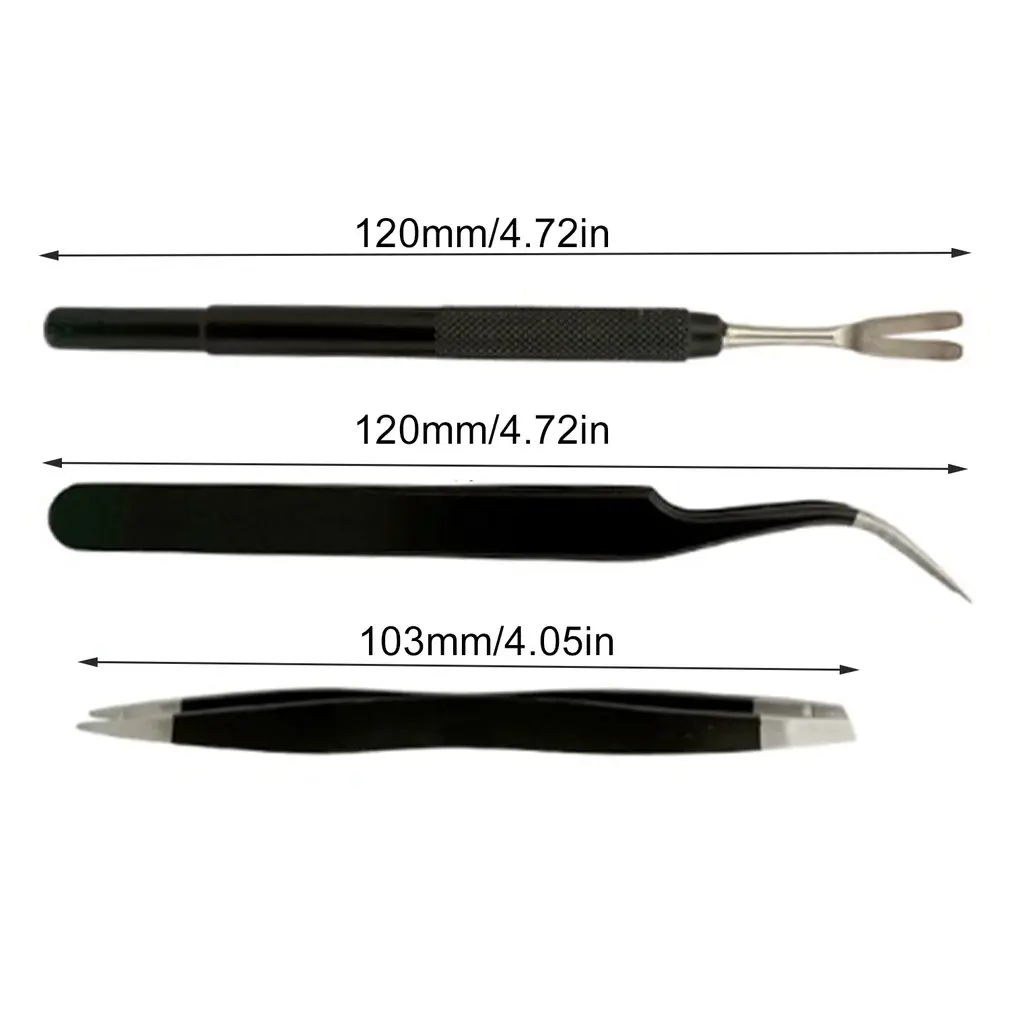 

3 Pcs Remover Kit Stainless Steel Tick Removal Tweezers For Pet Dog Cat Sharpness Mirror Polished Surface Tweezers