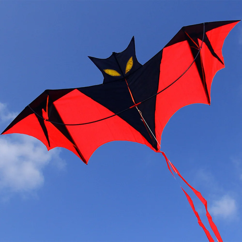 Воздушный змей Bat Power с ручкой в форме черной красной летучей мыши высокое