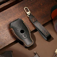 3 buttons blue leather remote smart key case cover skin holder for mercedes benz a b c e g r s g ml class accessories