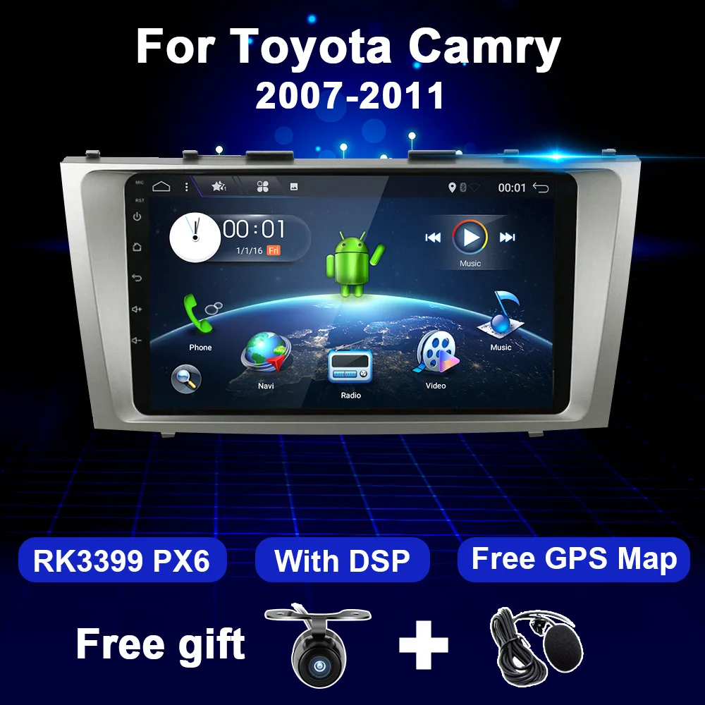 

Автомагнитола на Android, мультимедийный плеер для Toyota Camry 2007, 2008, 2009, 2010, 2011, головное устройство, аудио, видео, стерео, 2 Din, GPS-навигация, без DVD