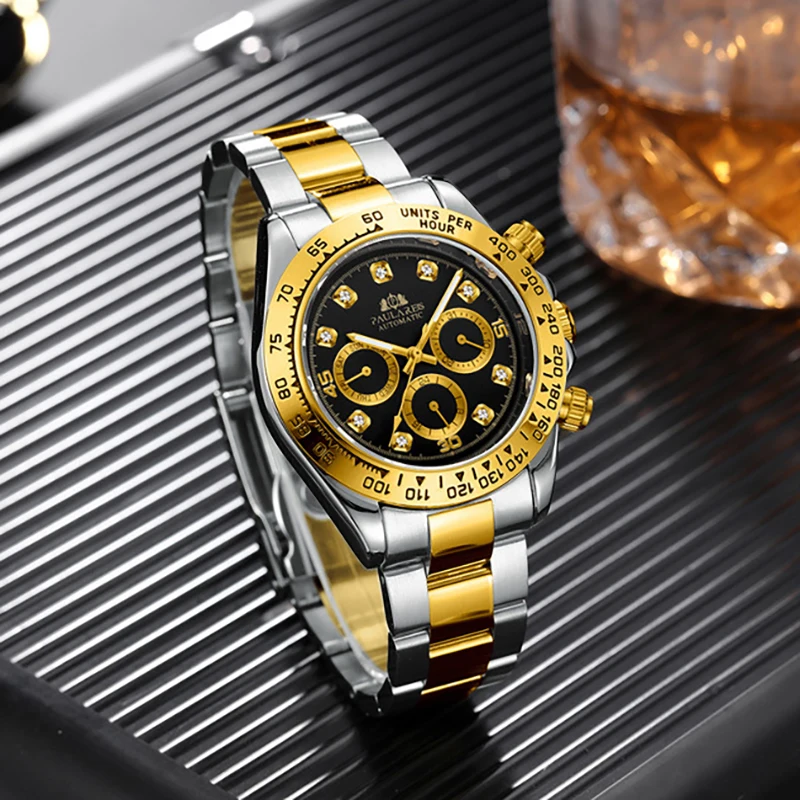 

Men Mechanical Watch Luminous Dial Date Business Sports Male Genuine Stainless steel Wrist Automatic Clock Relogio Masculino
