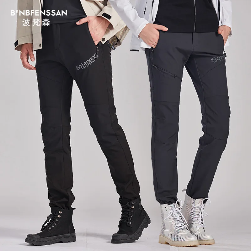 Новинка 2019 Зимние флисовые Походные штаны водонепроницаемые брюки для мужчин и