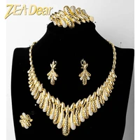 zeadear jewelry bridal wedding sets hot sale romantic zircon earrings necklace bracelet ring for women anniversary gift party