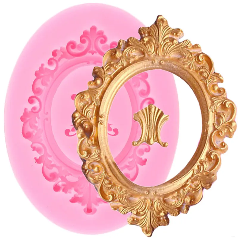 

Mujiang European Frame Silicone Molds Cake Border Decoration Fondant Mold Relief Candy Chocolate Gumpaste Fimo Clay Moulds