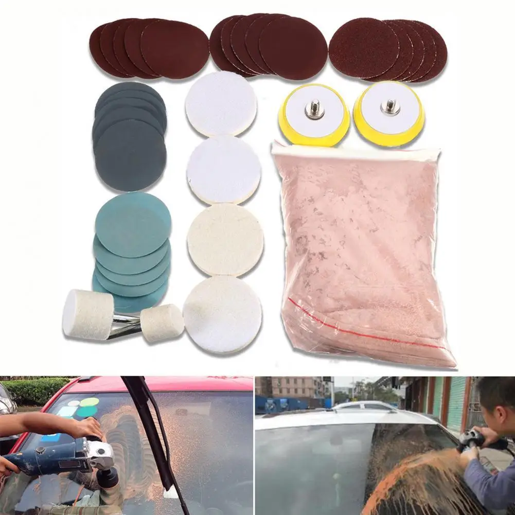 

80% Hot Sales!!! 34Pcs/Set Windscreen Repair Tool Glass Polishing Kit Window Scratch Remover