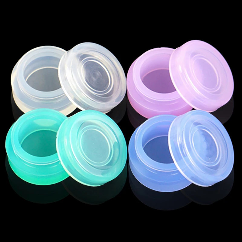 

5pcs 5ml Silicone Box with Lid Mini Transparent Storage Containers Wax Oil Ointment Supplies