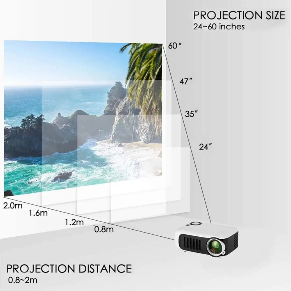 

LCD Mini Portable Projector Support 1080P Full HD for Children Study / Watching Movie
