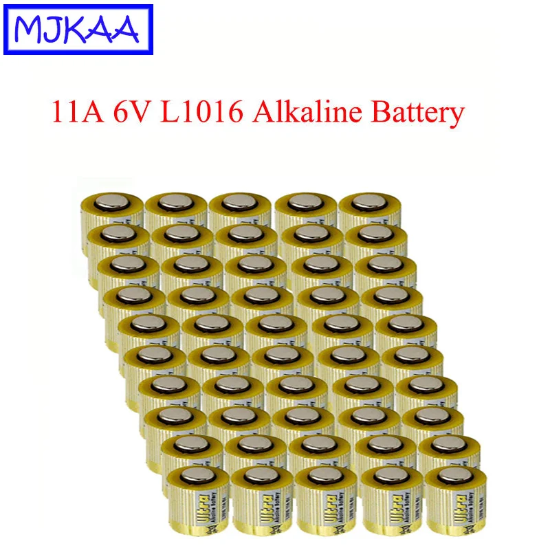 MJKAA 50 шт. L1016 11A 6 В щелочные батареи Первичная сухая батарея для автомобильных ключей Электроника пульт дистанционного управления Прямая поставка дешево