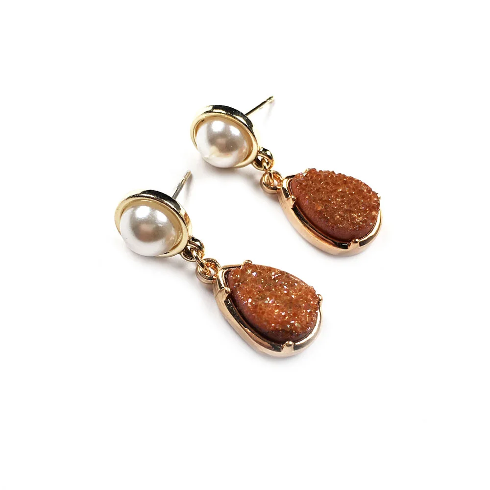 Женские серьги гвоздики с натуральным камнем 2020 изысканные ювелирные изделия