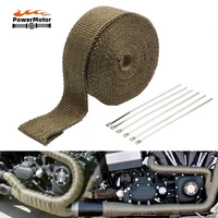 5cm5m motorcycle exhaust thermal tape header pipe heat wrap fiberglass heat shield tape insulation with stainless ties