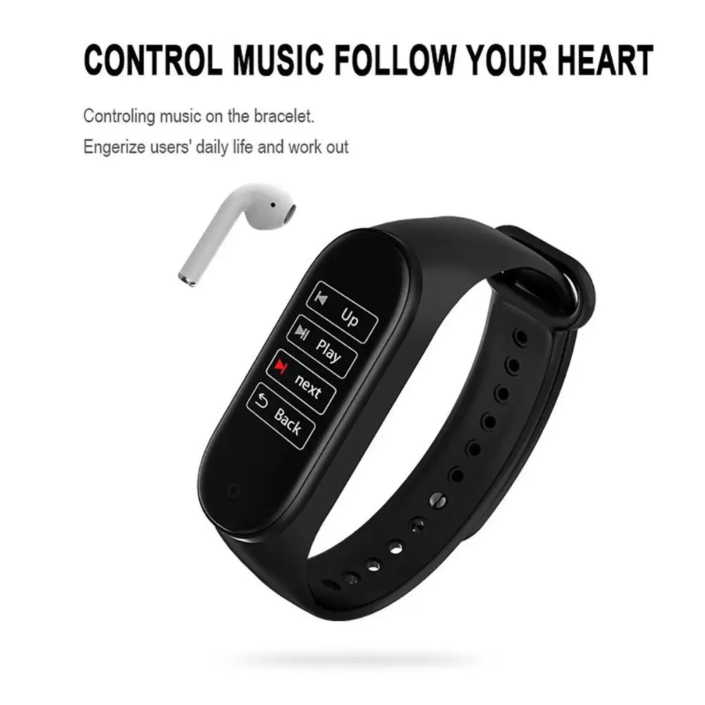 Новый смарт браслет M4 3 цвета AMOLED экран для Miband 4 Smartband фитнес Bluetooth Спорт