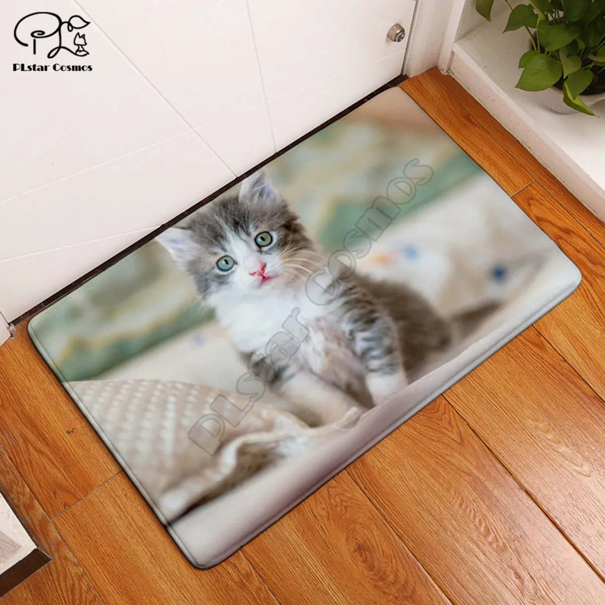 

Cute cat pattern anime Plush Vintage Cassette Tape Indoor Doormat Non Slip Door Floor Mats Carpet Rugs Decor Porch Doormat