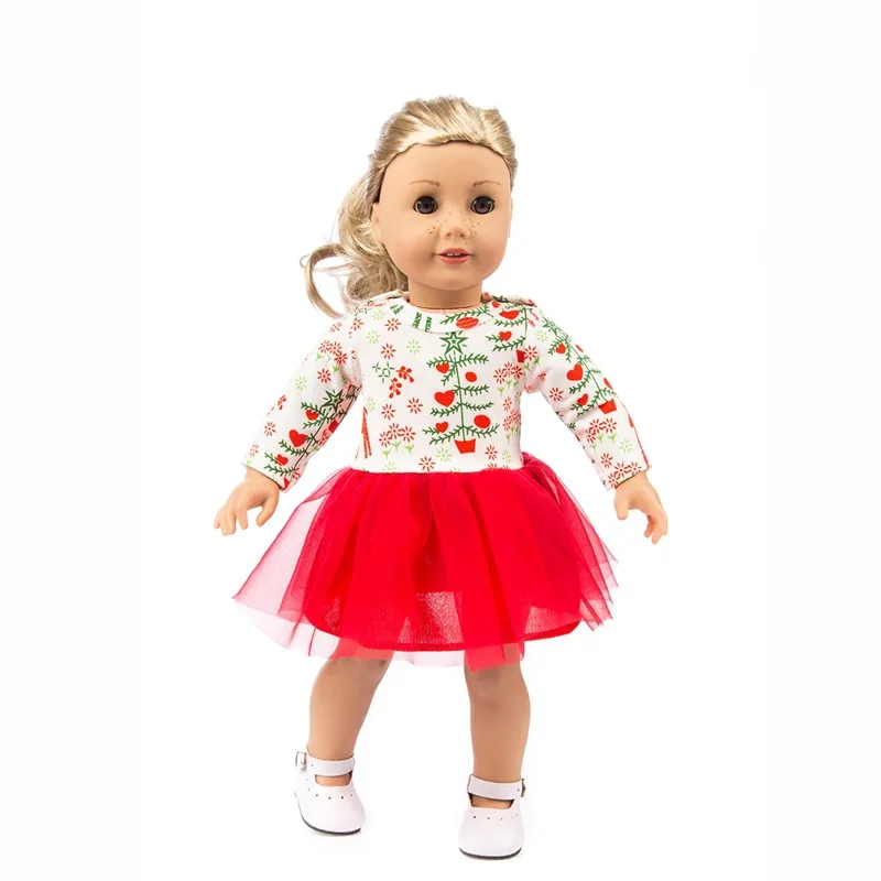 Эластичное кружевное платье для куклы девочек 18 дюймов Рождественский подарок |