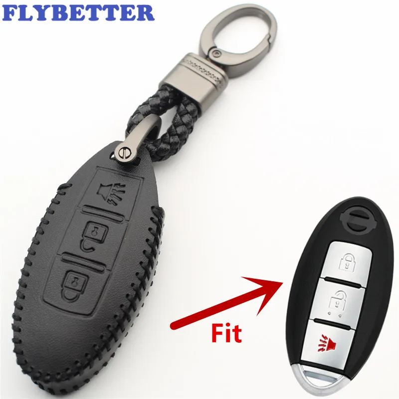 FLYBETTER чехол для смарт ключа из натуральной кожи с 3 кнопками и функцией